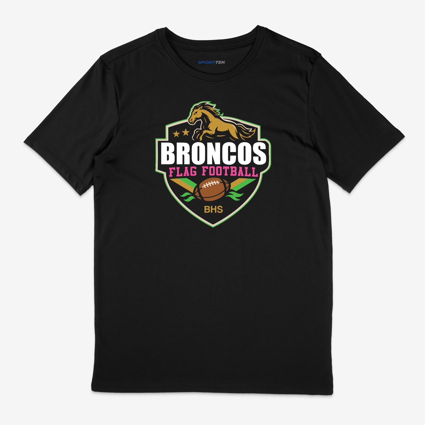 Banning Broncos Flag Football Dri-Fit Tee Pink Accent
