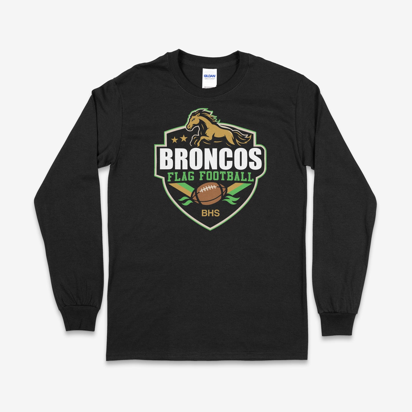 Banning Broncos Flag Football Long Sleeve Tee